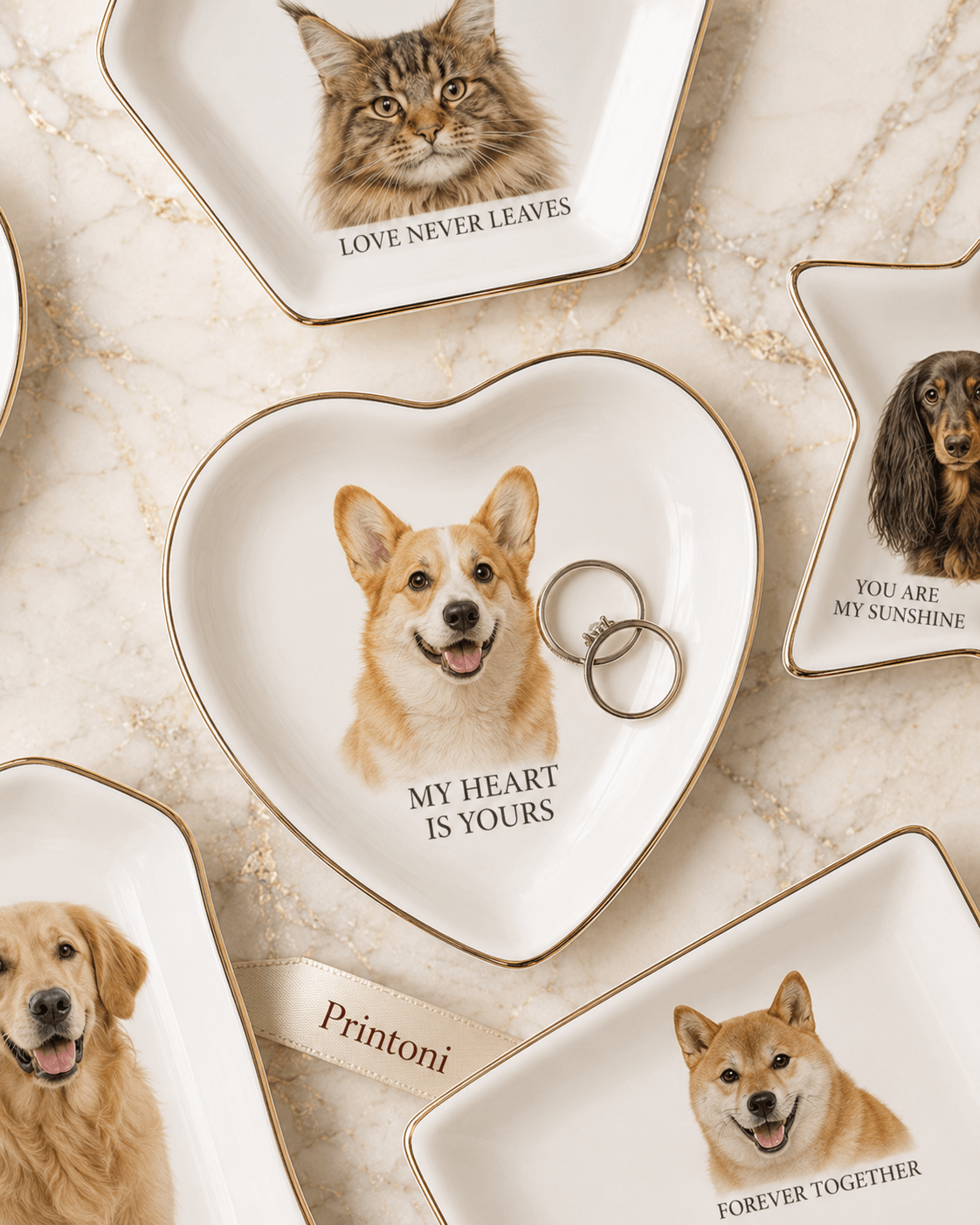 Custom Pet Photo Trinket Dish, Personalized Dog or Cat Jewelry Dish, Pet Lover Gift