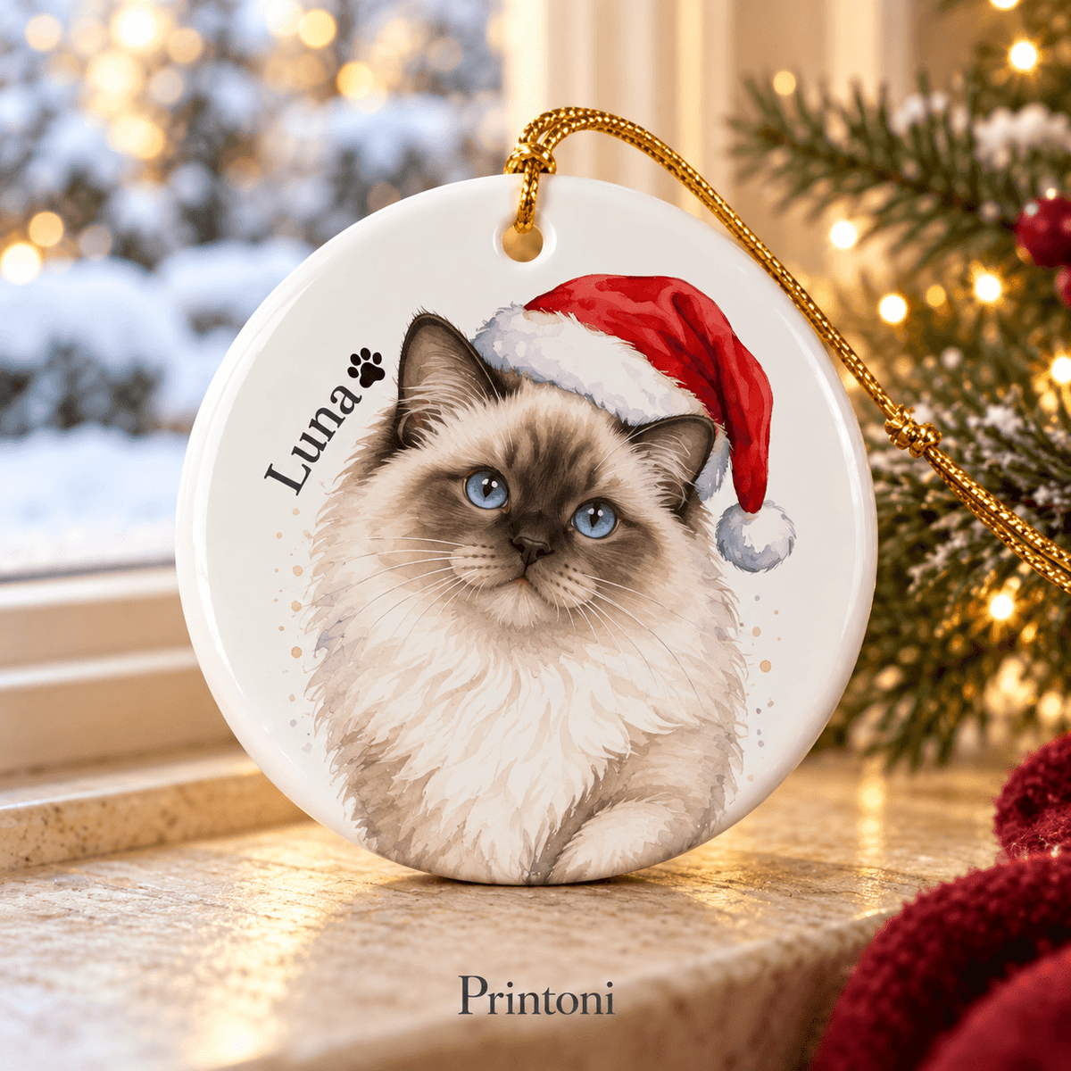 Custom Dog Ornament from Photo, Personalized Pet Christmas Ornament, Dog Lover Holiday Gift