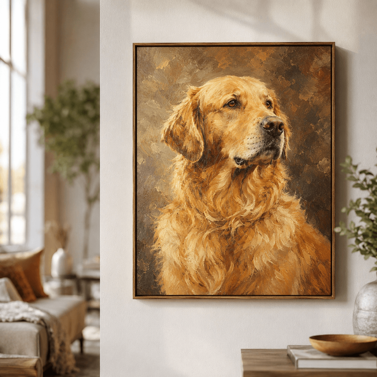Custom Pet Portrait Oil Painting Style – Personalized Cat Dog Canvas Memorial Gift From Photo