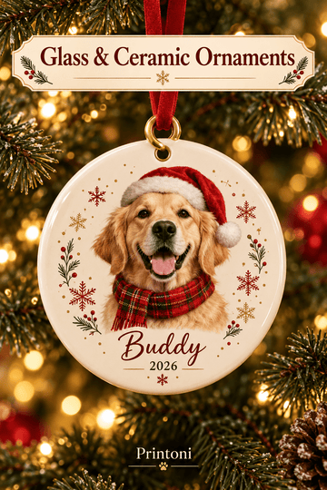 Custom Dog Ornament from Photo, Personalized Pet Christmas Ornament, Dog Lover Holiday Gift