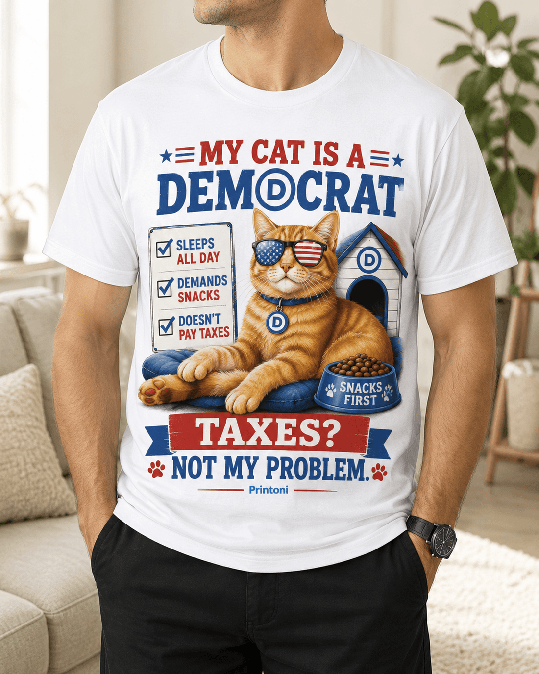 My Dog Is A Democrat Shirt, Funny Political Dog Tee, Dog Lover Gift, Dog Dad Shirt, Funny Dog Owner Gift