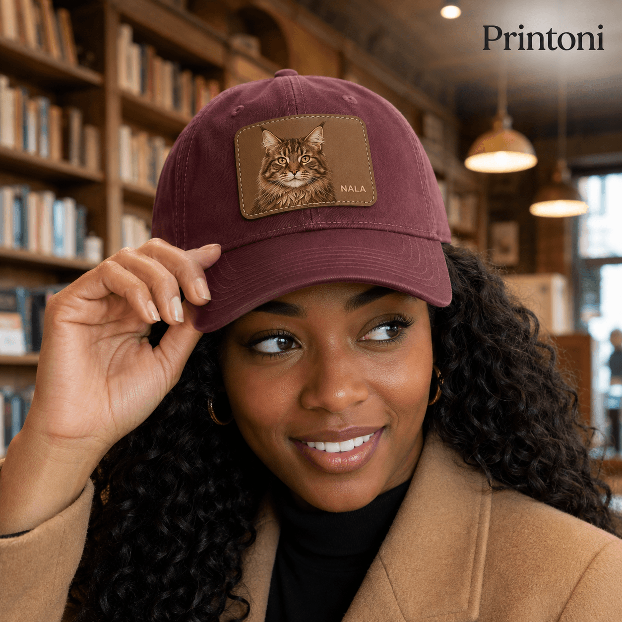 Custom Dog Hat from Photo, Personalized Pet Portrait Leather Patch Baseball Cap, Dog Mom Gift