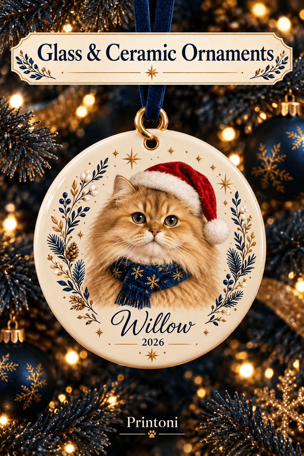 Custom Dog Ornament from Photo, Personalized Pet Christmas Ornament, Dog Lover Holiday Gift