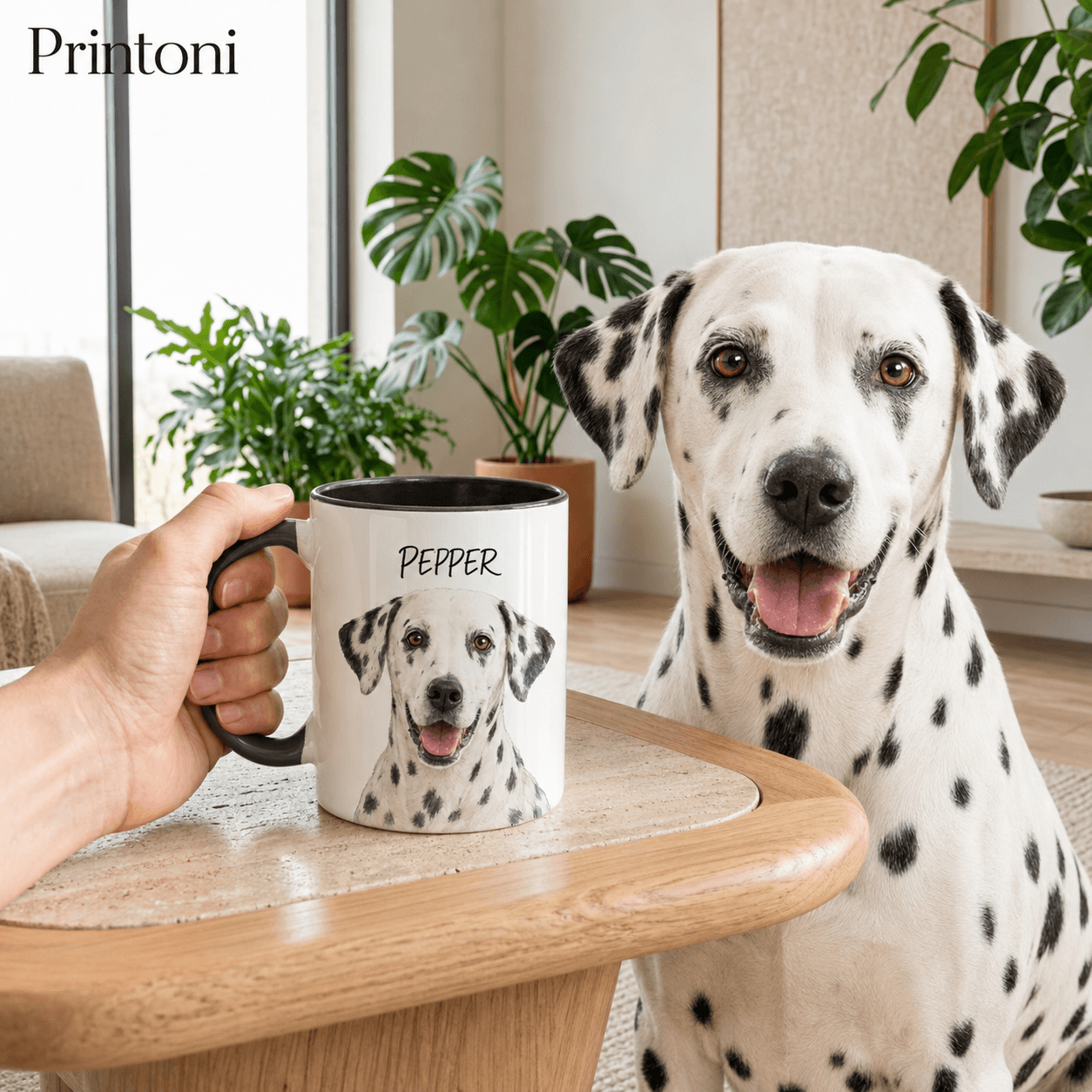 Custom Pet Photo Mug, Personalized Dog Cat Coffee Mug with Name, Pet Portrait Cup from Your Photo, Dog Mom Gift, Pet Lover Gift