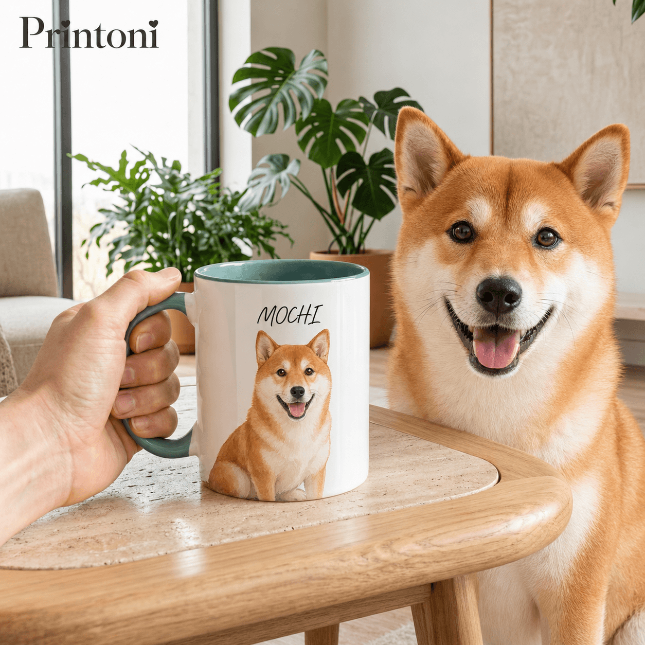 Custom Pet Photo Mug, Personalized Dog Cat Coffee Mug with Name, Pet Portrait Cup from Your Photo, Dog Mom Gift, Pet Lover Gift
