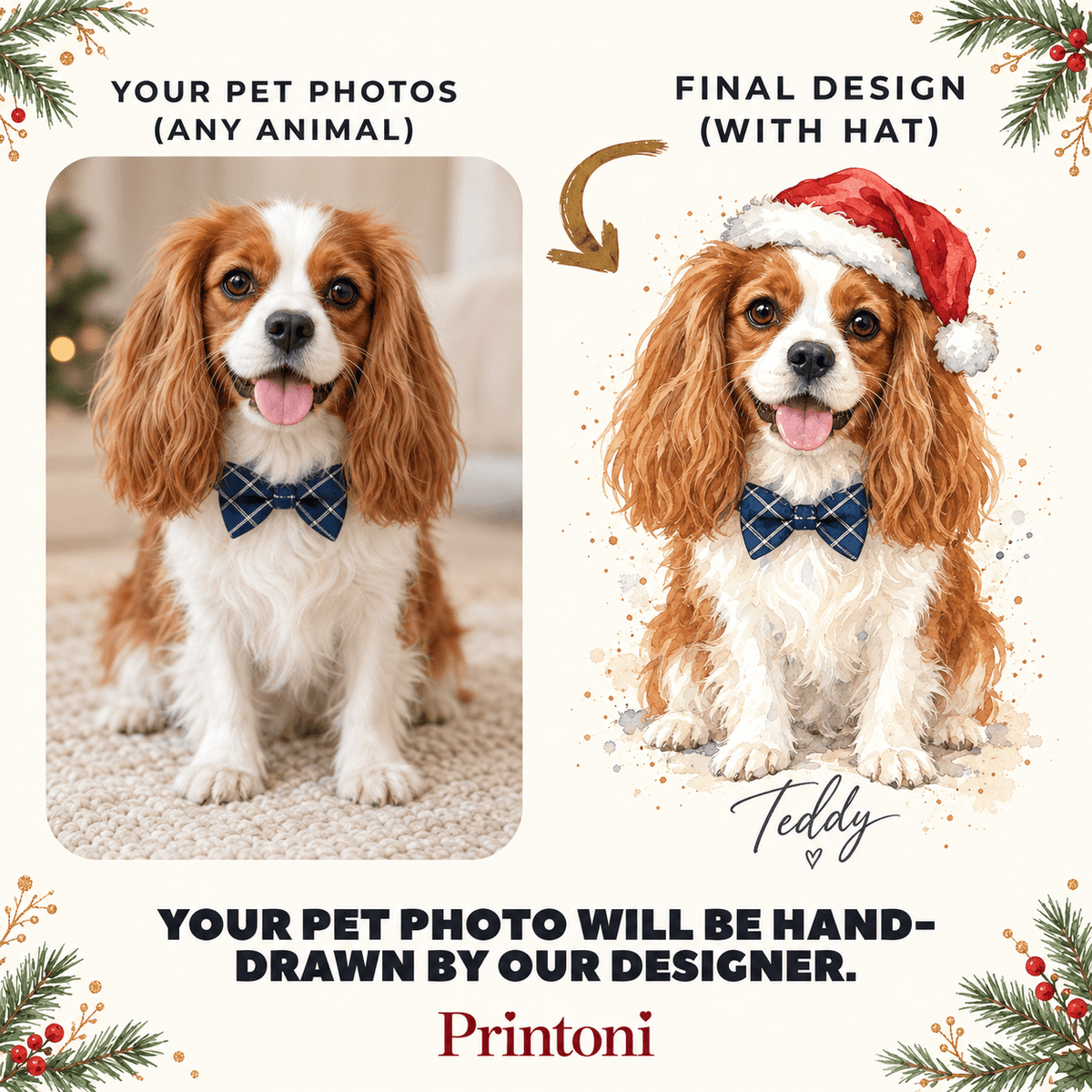 Custom Dog Ornament from Photo, Personalized Pet Christmas Ornament, Dog Lover Holiday Gift