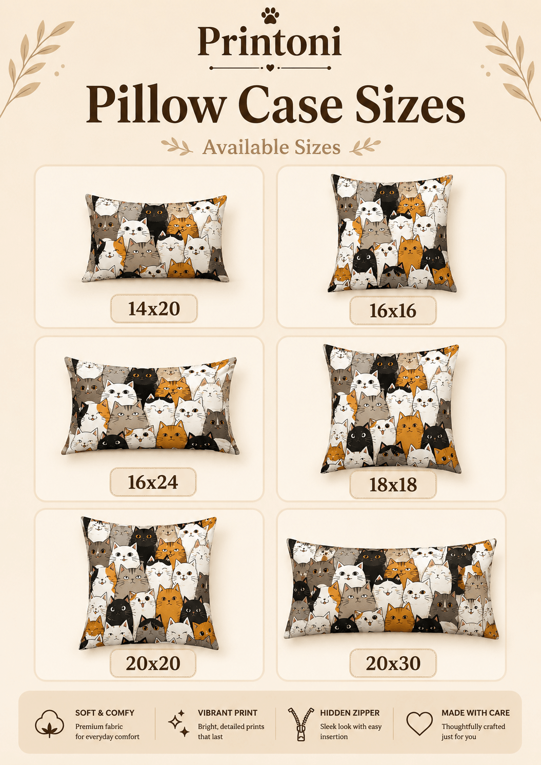 Funny Cat Pillow Cover – Lazy Chonky Cat Throw Cushion Case for Sofa, Cat Lover Gift Decor