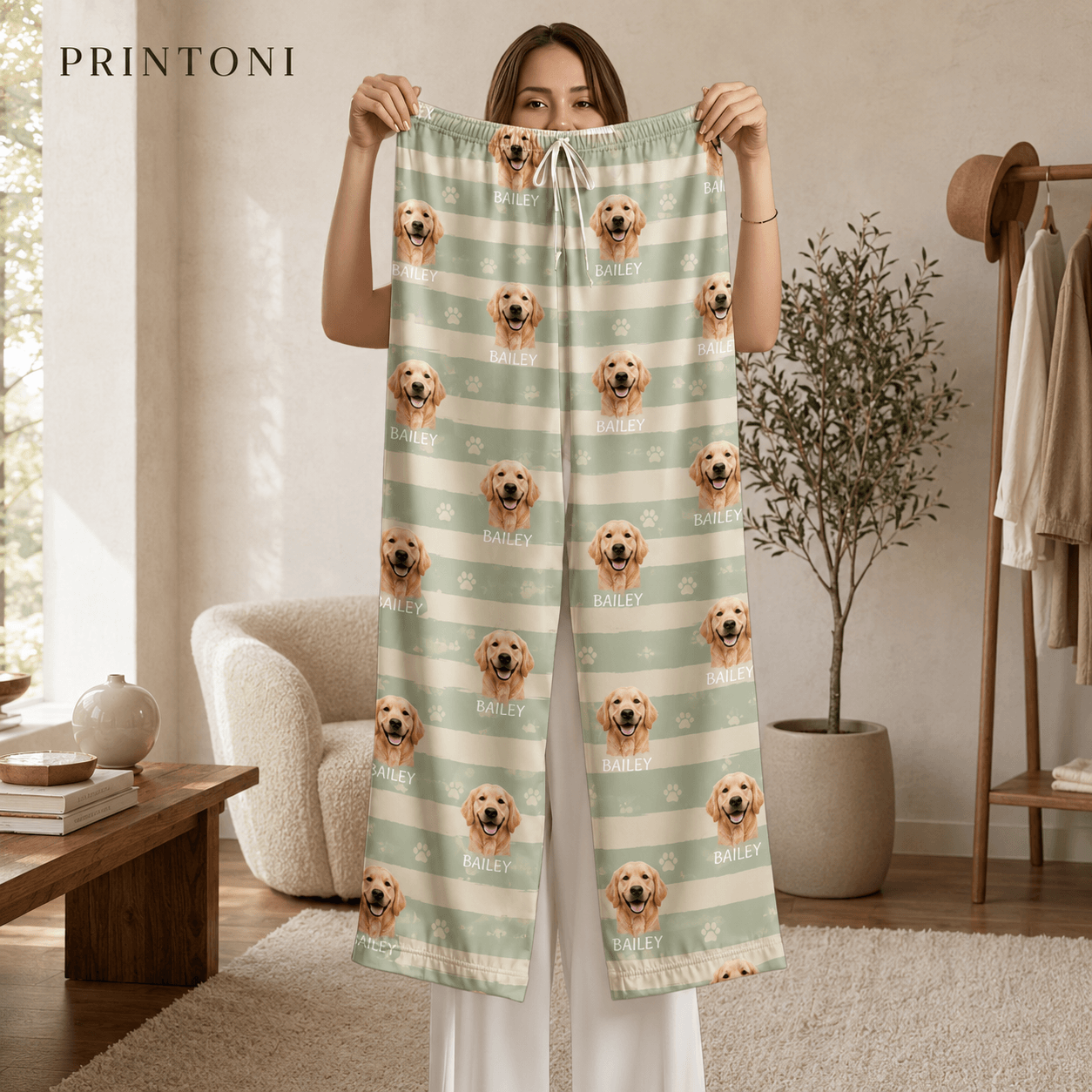 Custom Pet Photo Pajamas, Personalized Matching Pajama Set with Name, Pet Lover Gift