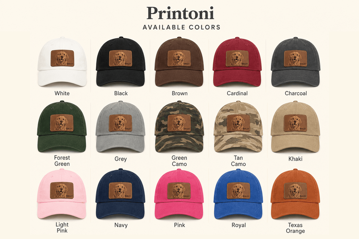 Custom Dog Hat from Photo, Personalized Pet Portrait Leather Patch Baseball Cap, Dog Mom Gift