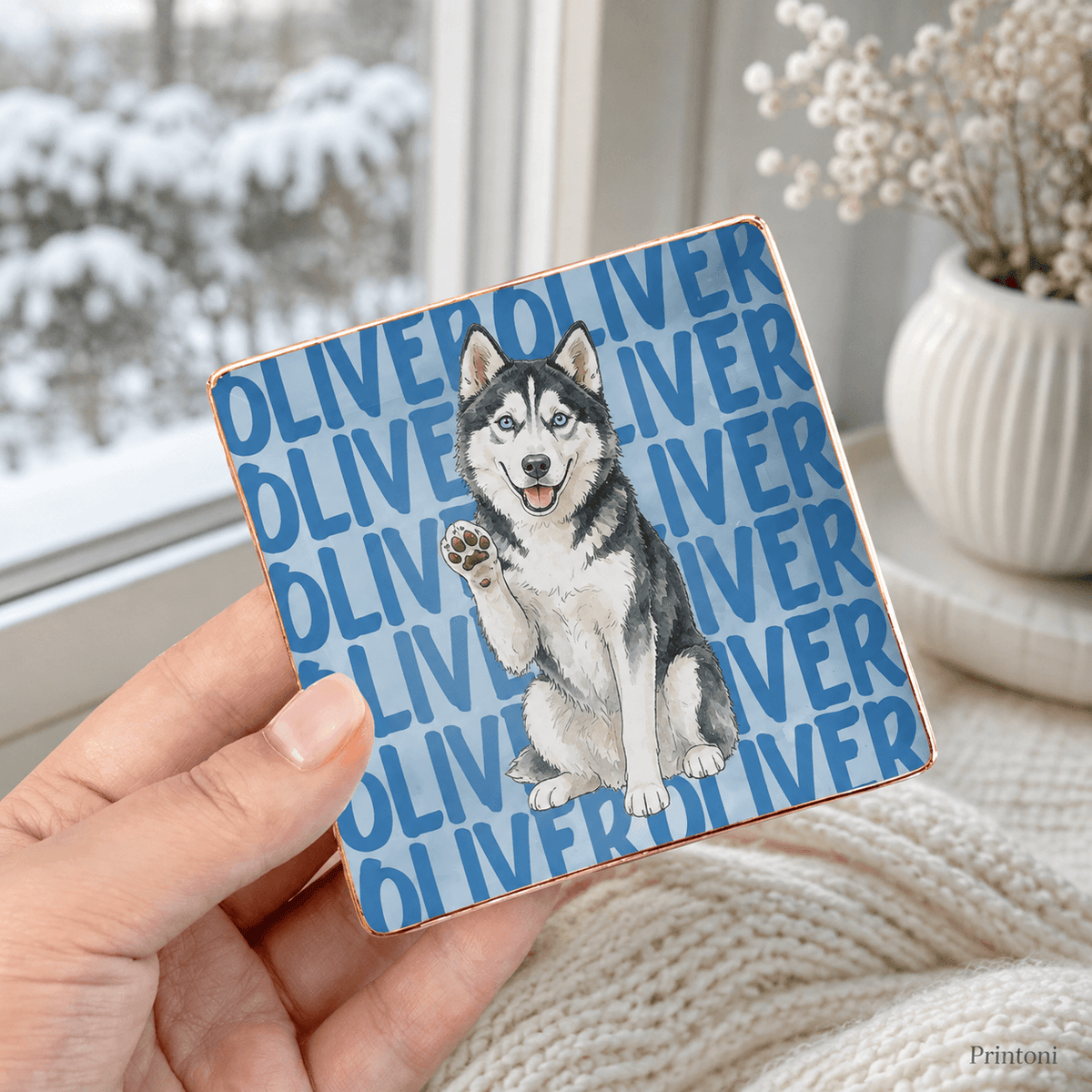 Custom Cat Trinket Dish from Photo, Personalized Watercolor Pet Portrait Ring Dish with Name, Cat Mom & Pet Lover Gift
