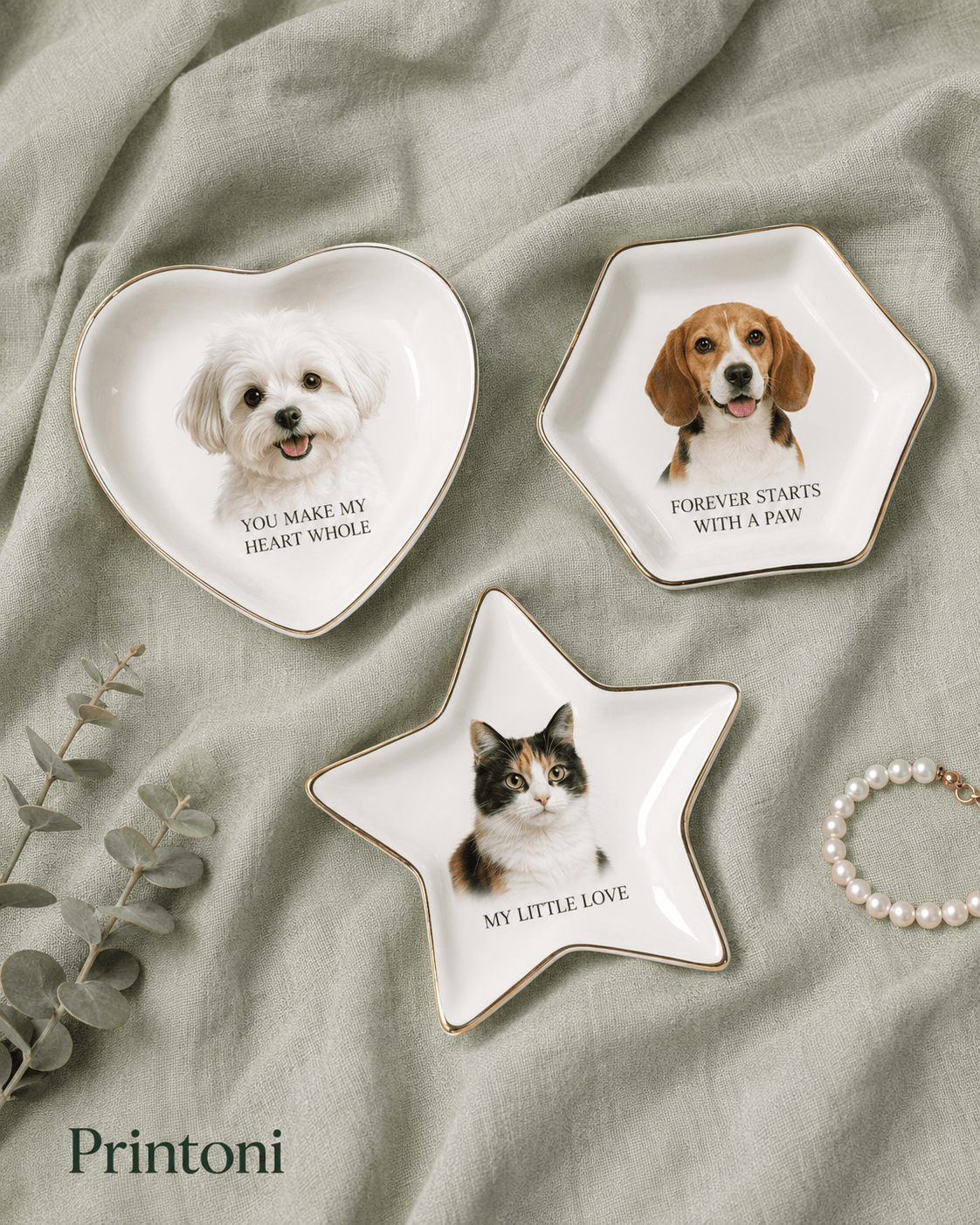 Custom Pet Photo Trinket Dish, Personalized Dog or Cat Jewelry Dish, Pet Lover Gift