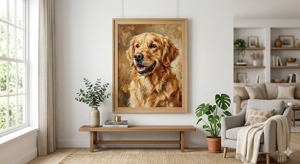 Custom Pet Portrait Oil Painting Style – Personalized Cat Dog Canvas Memorial Gift From Photo