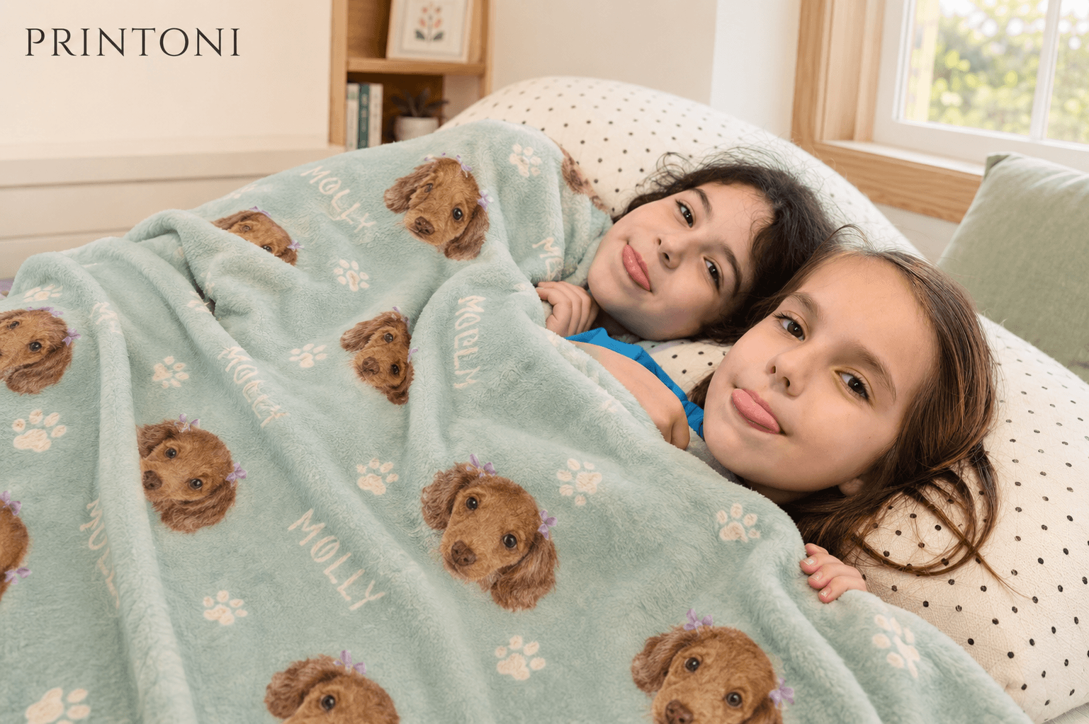 Custom Pet Photo Blanket, Personalized Dog Face and Name Blanket, Pet Parent Gift