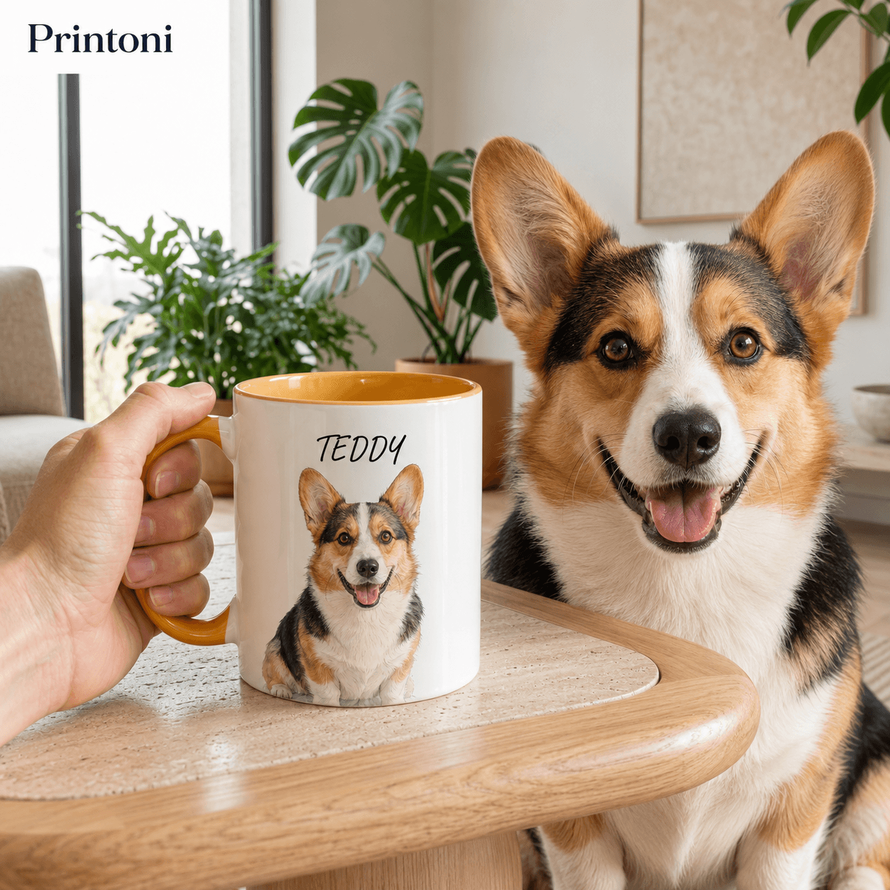 Custom Pet Photo Mug, Personalized Dog Cat Coffee Mug with Name, Pet Portrait Cup from Your Photo, Dog Mom Gift, Pet Lover Gift