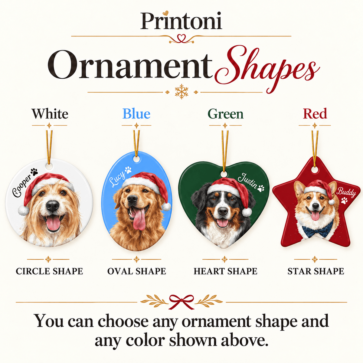 Custom Dog Ornament from Photo, Personalized Pet Christmas Ornament, Dog Lover Holiday Gift