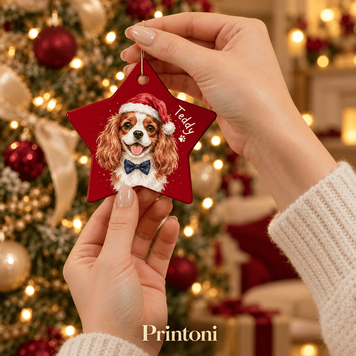 Custom Dog Ornament from Photo, Personalized Pet Christmas Ornament, Dog Lover Holiday Gift