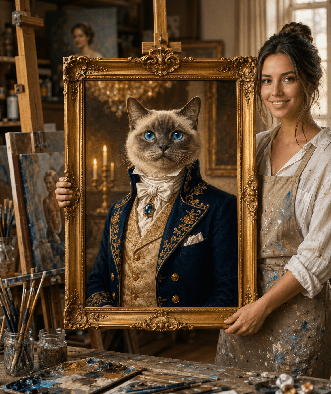 Custom Renaissance Pet Portrait from Photo, Personalized Royal Dog Cat Painting, Regal King Queen Pet Portrait, Funny Pet Gift