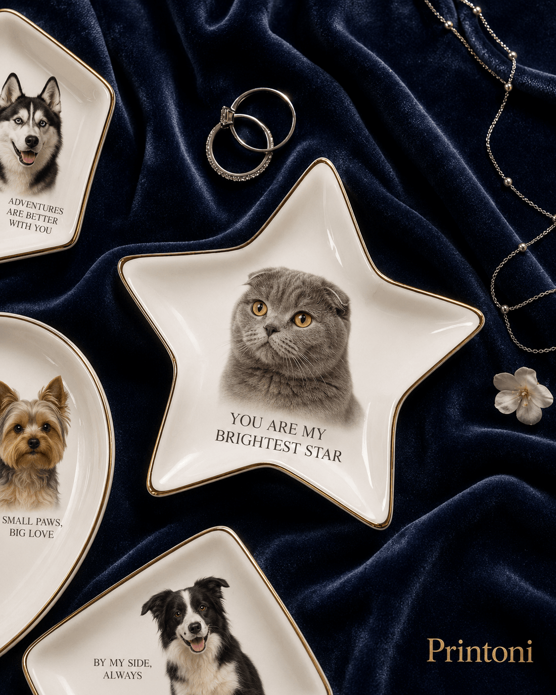 Custom Pet Photo Trinket Dish, Personalized Dog or Cat Jewelry Dish, Pet Lover Gift