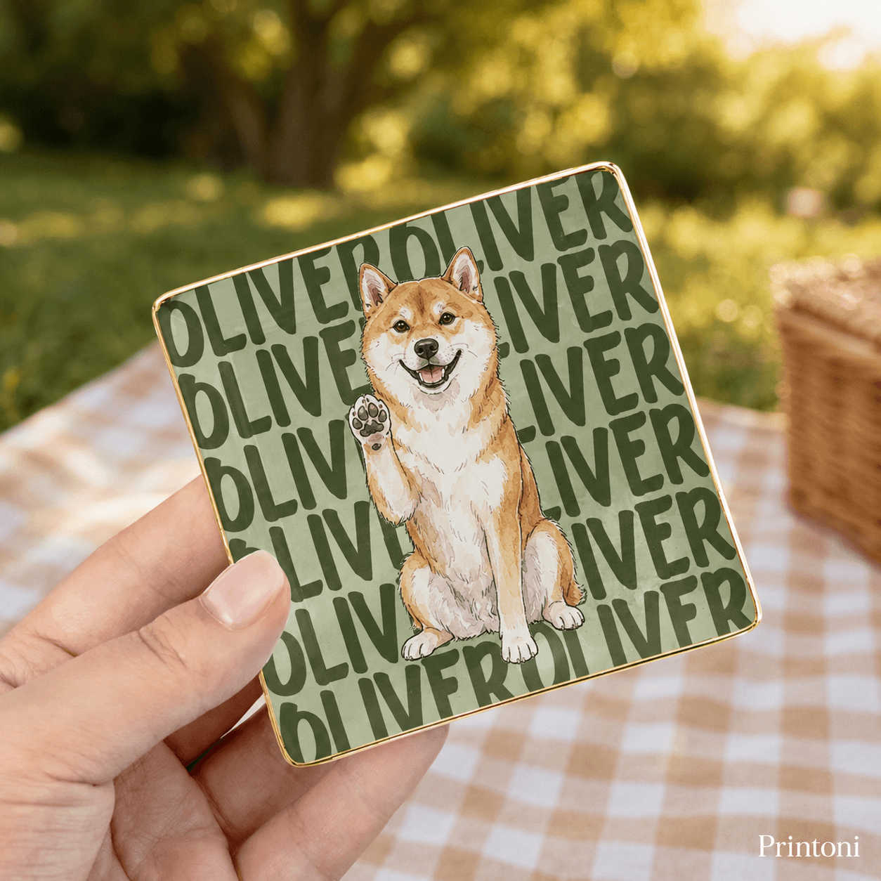 Custom Cat Trinket Dish from Photo, Personalized Watercolor Pet Portrait Ring Dish with Name, Cat Mom & Pet Lover Gift