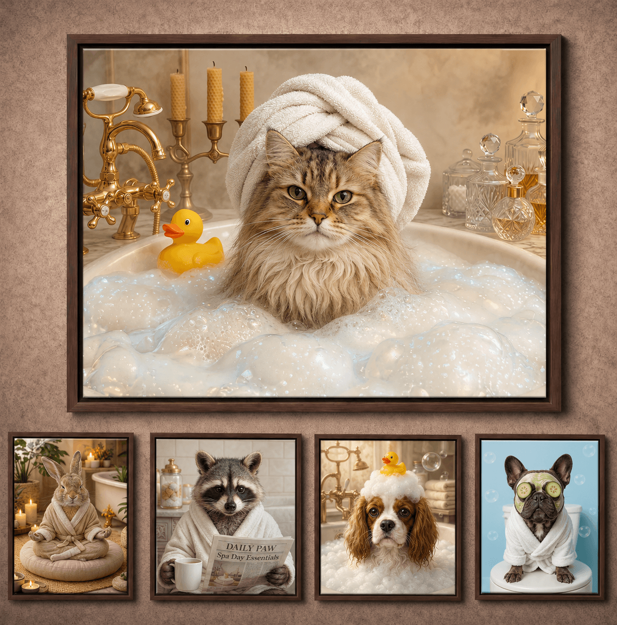 Custom Dog Portrait Print | Funny Pet Bath Art | Personalized Dog Gift | Bathroom Wall Decor
