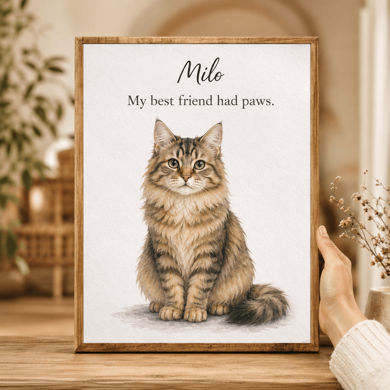 Custom Cat Memorial Canvas Print | Personalized Pet Portrait from Photo | Sympathy Gift for Dog Loss