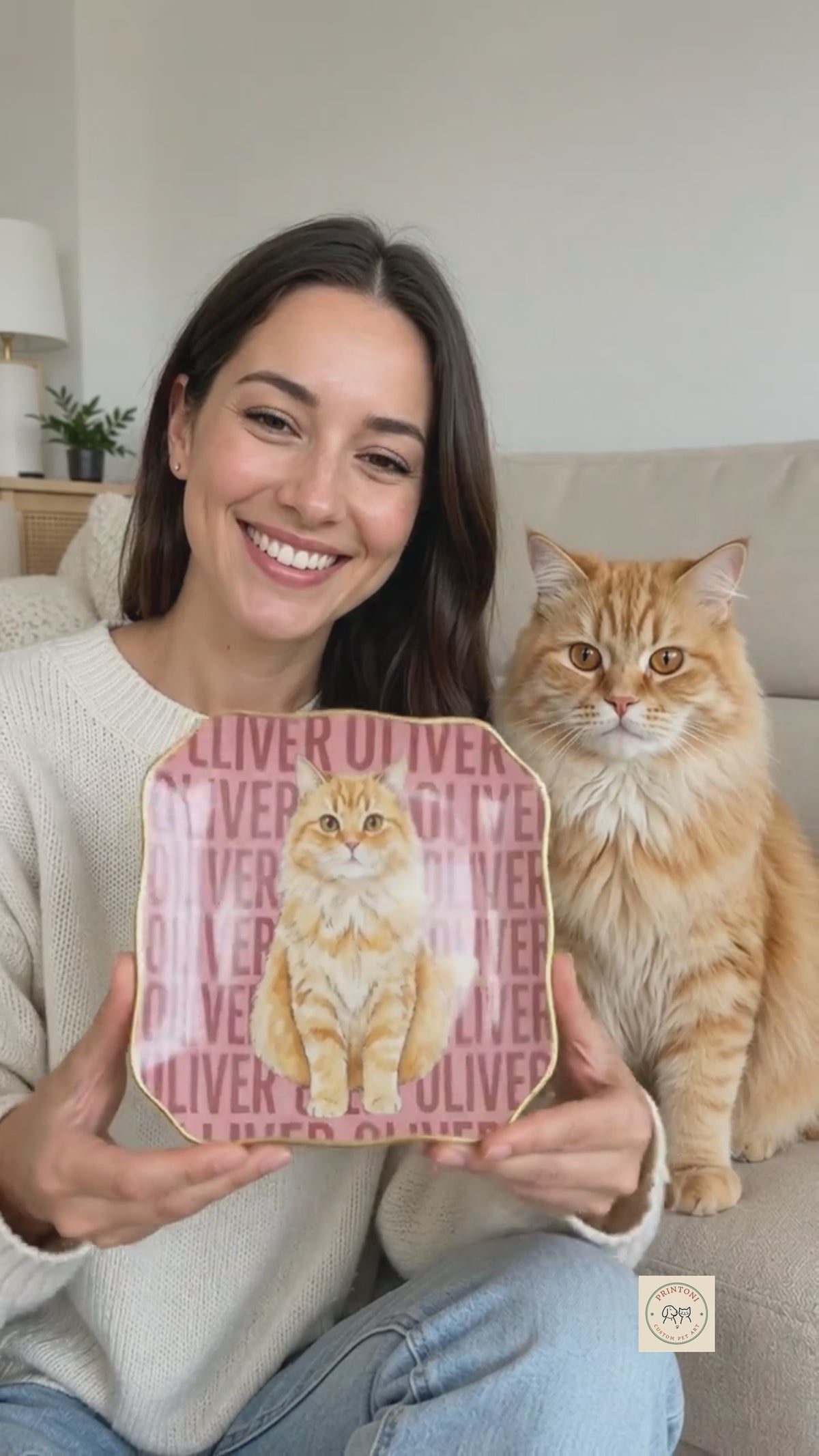 Custom Cat Trinket Dish from Photo, Personalized Watercolor Pet Portrait Ring Dish with Name, Cat Mom & Pet Lover Gift
